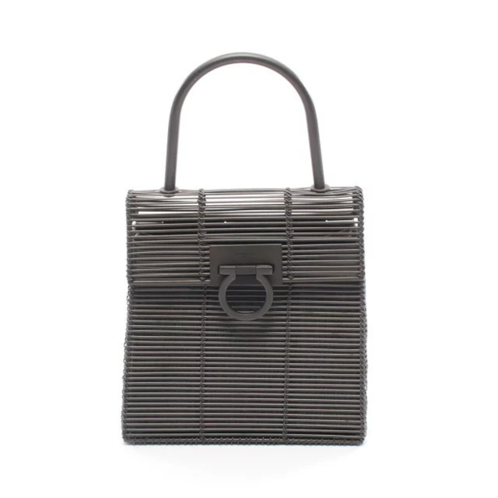 Salvatore Ferragamo Gancini Handbag Metal Black